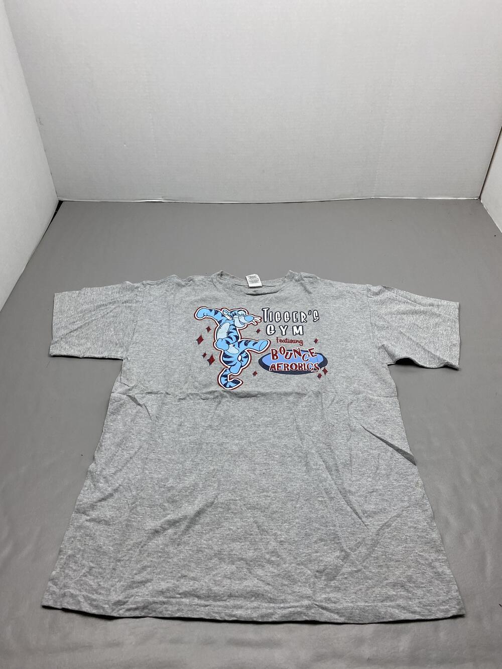 Main Street By Disney Tigger Shirt Mens L Gray Tigger's Gym Bounce Aerobics